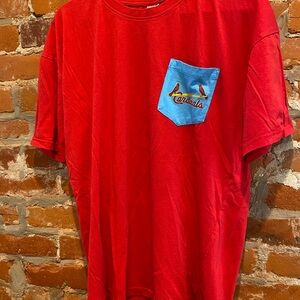 St Louis Cardinals Red and Blue Short Sleeve Tee. Pre-Own. Size XL
